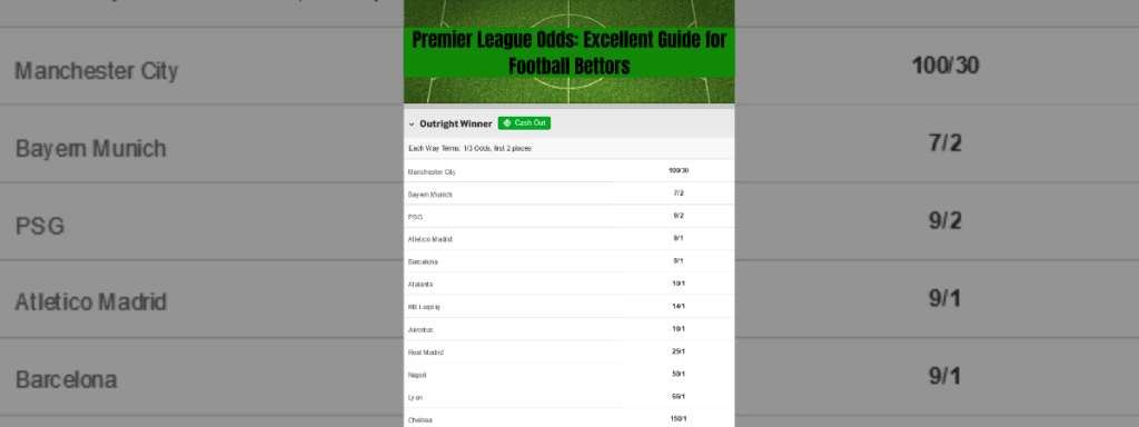 PREMIER LEAGUE ODDS